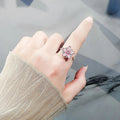 Giro Sereno – Anillo Giratorio Antiestrés, Flor de Cerezo Ajustable