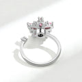 Giro Sereno – Anillo Giratorio Antiestrés, Flor de Cerezo Ajustable